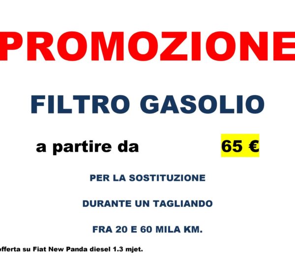 CARTELLLO PROMO OFFICINA FILTRO GASOLIO